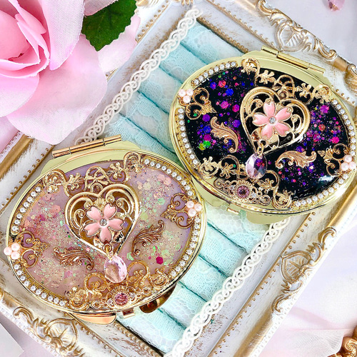 作品紹介】コンパクトミラー ハンドミラー紹介 手鏡 ＊Riselumiere