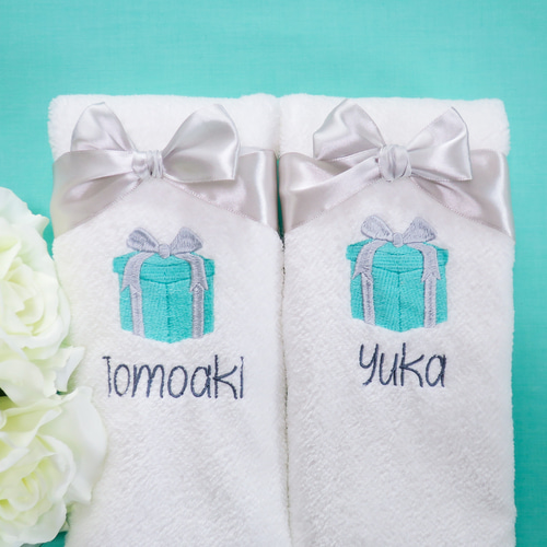 名入れします♡ティファニーブルー♡結婚祝い今治タオル二枚組