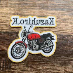 バイク好きさん必見！！　名前入りで刺繍します！　バイク型アイロンワッペン♪ 4枚目の画像