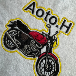 バイク好きさん必見！！　名前入りで刺繍します！　バイク型アイロンワッペン♪ 6枚目の画像