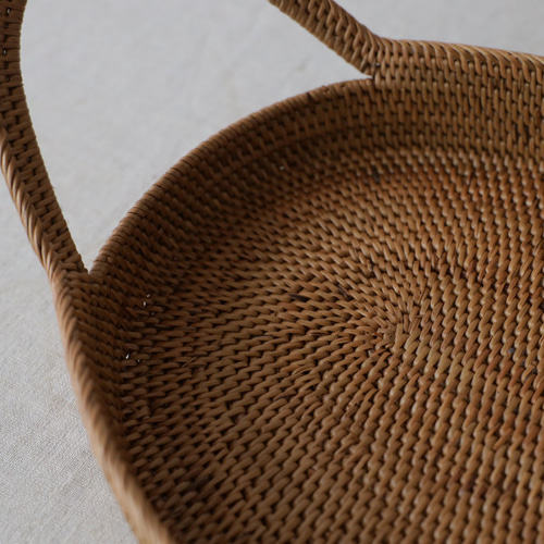 アタ細工 持ち手付き オーバルトレイ 楕円お盆 カフェおひとり様 晩酌