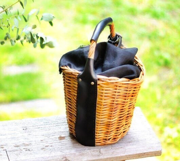 creeper*バケツ型*大人カゴバッグ*本革*アラログ*かごバッグ*牛革