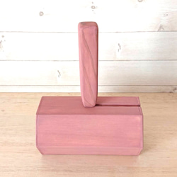 木製ハンドルの粘着ローラー＆ケース(くすみピンク) 2枚目の画像