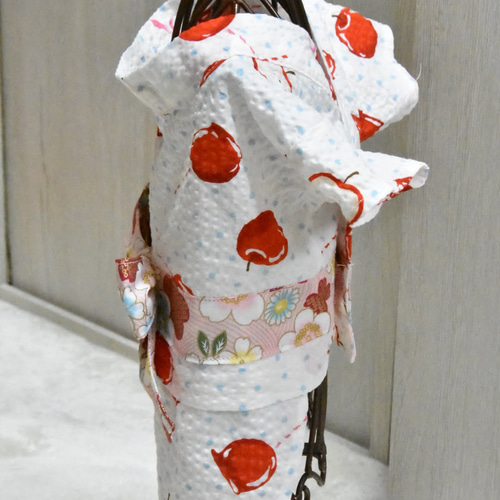 ⭐︎犬服⭐︎浴衣 女の子用 りんご飴柄 ペット服・アクセサリー