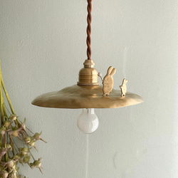 山小屋ライト小「星とうさぎ」ペンダントライト 真鍮 シーリングライト