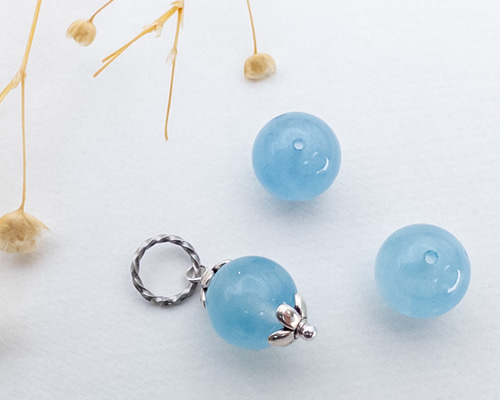 3月誕生石＞シルバーアクアマリンチャーム｜ネックレスチャーム