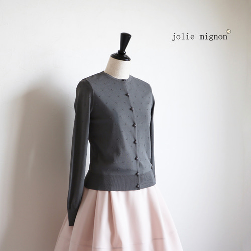 美品 ジョリーミニョン フラワーふくれジャガード フレア