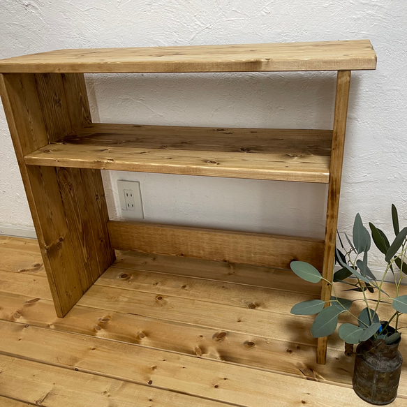 ゴミ箱の上を有効活用*ｈ60ｗ70ｄ26.7収納/キッチン棚/プリンター台/ラック　無垢材　シンプル ～＊～＊～＊～＊～