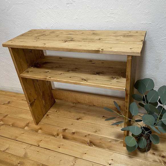 ゴミ箱の上を有効活用*ｈ60ｗ70ｄ26.7収納/キッチン棚/プリンター台/ラック　無垢材　シンプル ～＊～＊～＊～＊～
