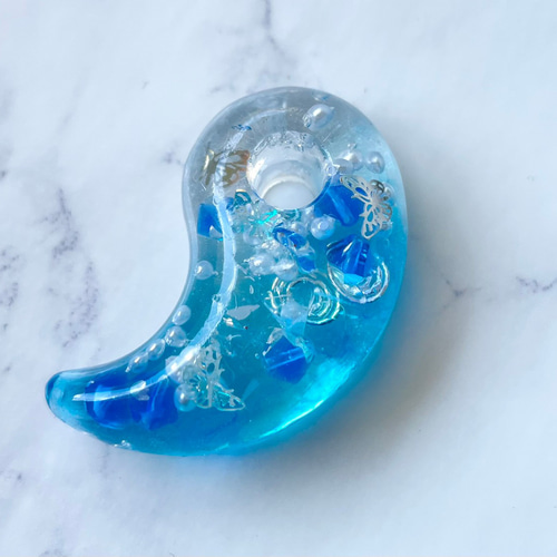 青の宝石⭐創作オリジナル勾玉 ネックレス・ペンダント Kokomi