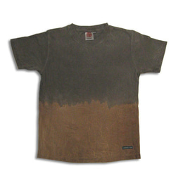 ヘンプコットンTシャツ（半袖）（黒鳶（くろとび）） 柿渋と鉄媒染 2枚目の画像