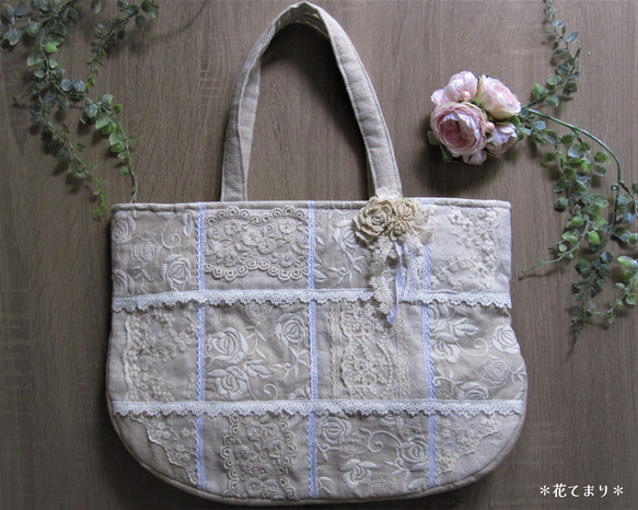  2024年おすすめのアイテム満載 YUWA 薔薇の刺繍&レース パッチワークキルトのバッグ～flower その他