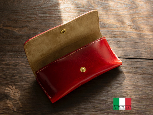 義大利皮革 IBIZA 眼鏡盒 紅色 第3張的照片