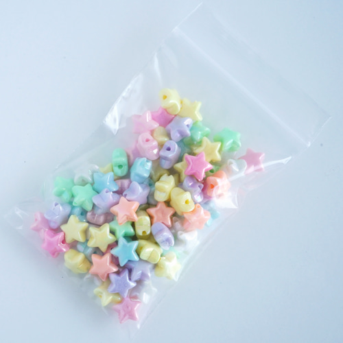 25g】10mm 星のビーズ オーロラカラー パステルカラー ☆032 ビーズ