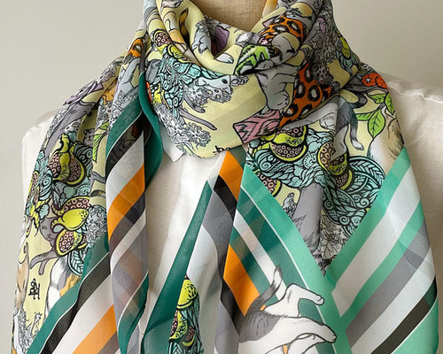 CHANEL シフォン スカーフ CHANEL - CHANELシフォンスカーフ 白薔薇の通販 by st.vivant