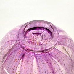 【優雅】玻璃抹茶碗（抹茶碗、金箔水槽、紅紫色） 可熱水使用，附贈禮盒 第3張的照片