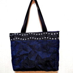 トートバッグ インディゴ染め Tote Bag Indigo Café Chrystie indigo dye canvas tote bag – Chrystie NYC