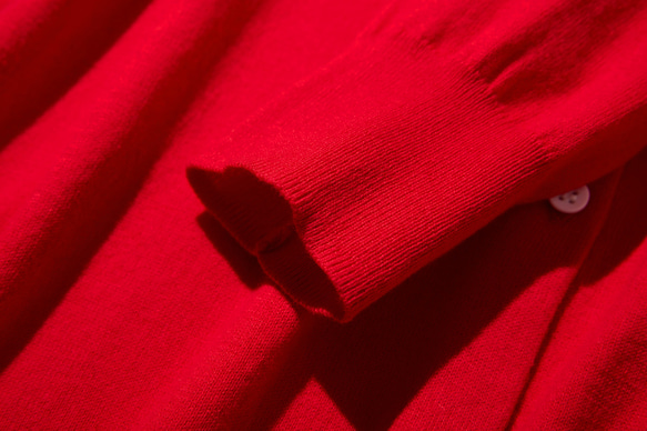 隨時協調的救星！時尚防紫外線薄棉開襟衫 亮紅色 220504-6 第6張的照片