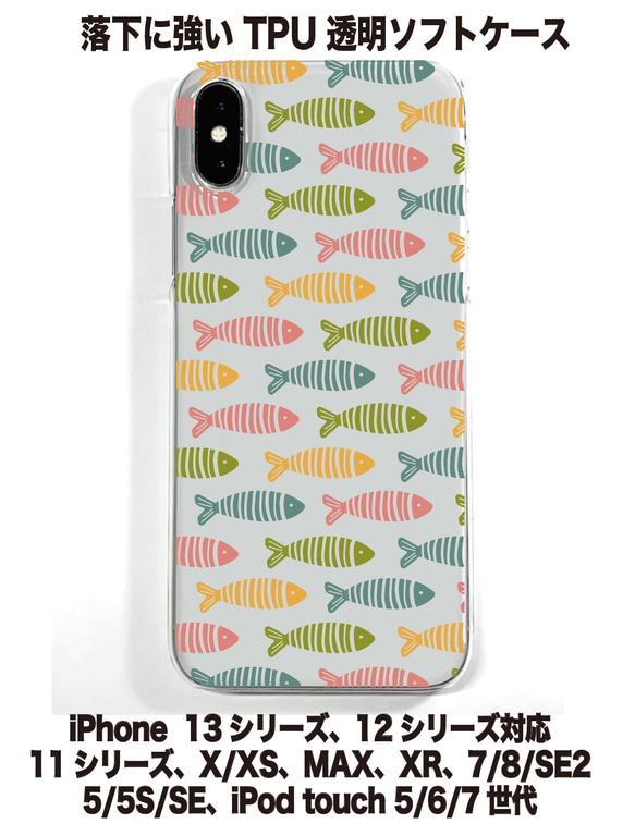 送料無料 iPhone14シリーズ対応 ソフトケース 小魚の群れ3 1枚目の画像