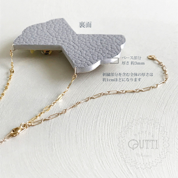【1点品】14KGF/EMBROIDERY: 'BOW TIE' Necklace _01　-刺繍ﾈｯｸﾚｽ 6枚目の画像