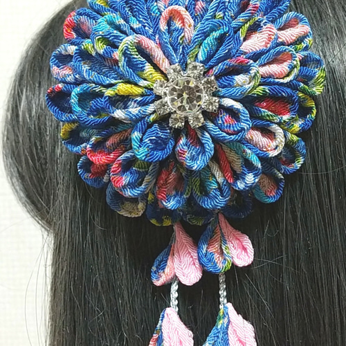 髪飾り 髪飾り青 髪飾り紫 髪飾りピンク 成人式 卒業式 七五三 つまみ 