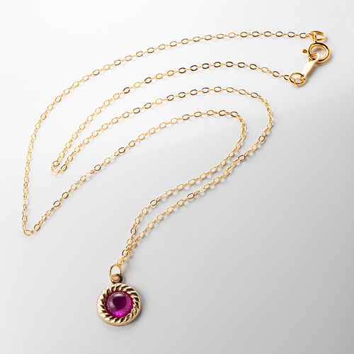 アンティーク風 天然石ルビーネックレス K14GF ネックレス・ペンダント  