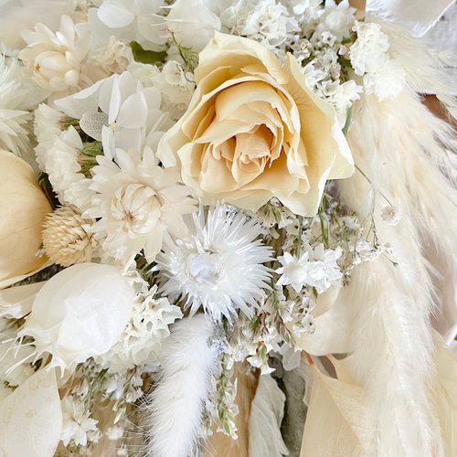 ♡~*:＊pureホワイト＊:*~♡スワッグブーケ☆ドライフラワー ドライ