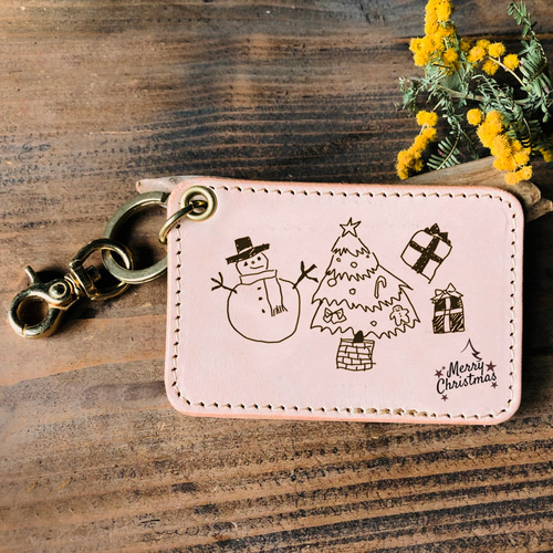 レザーキーホルダー スクエア】子どもの絵 イラスト 写真もOK！ 思い出