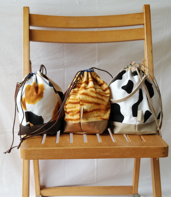 トラ猫さんの巾着ハンドバッグ（春夏バージョン） 16枚目の画像