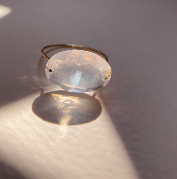 Prana Candy gem ✴︎ローズクォーツ✴︎宝石ルースのキャンディリング✴︎k14gf 3枚目の画像