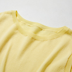 為成年人的日常生活增添色彩的「才華橫溢」無袖針織上衣，100%純棉，亮黃色 220505-4 第3張的照片