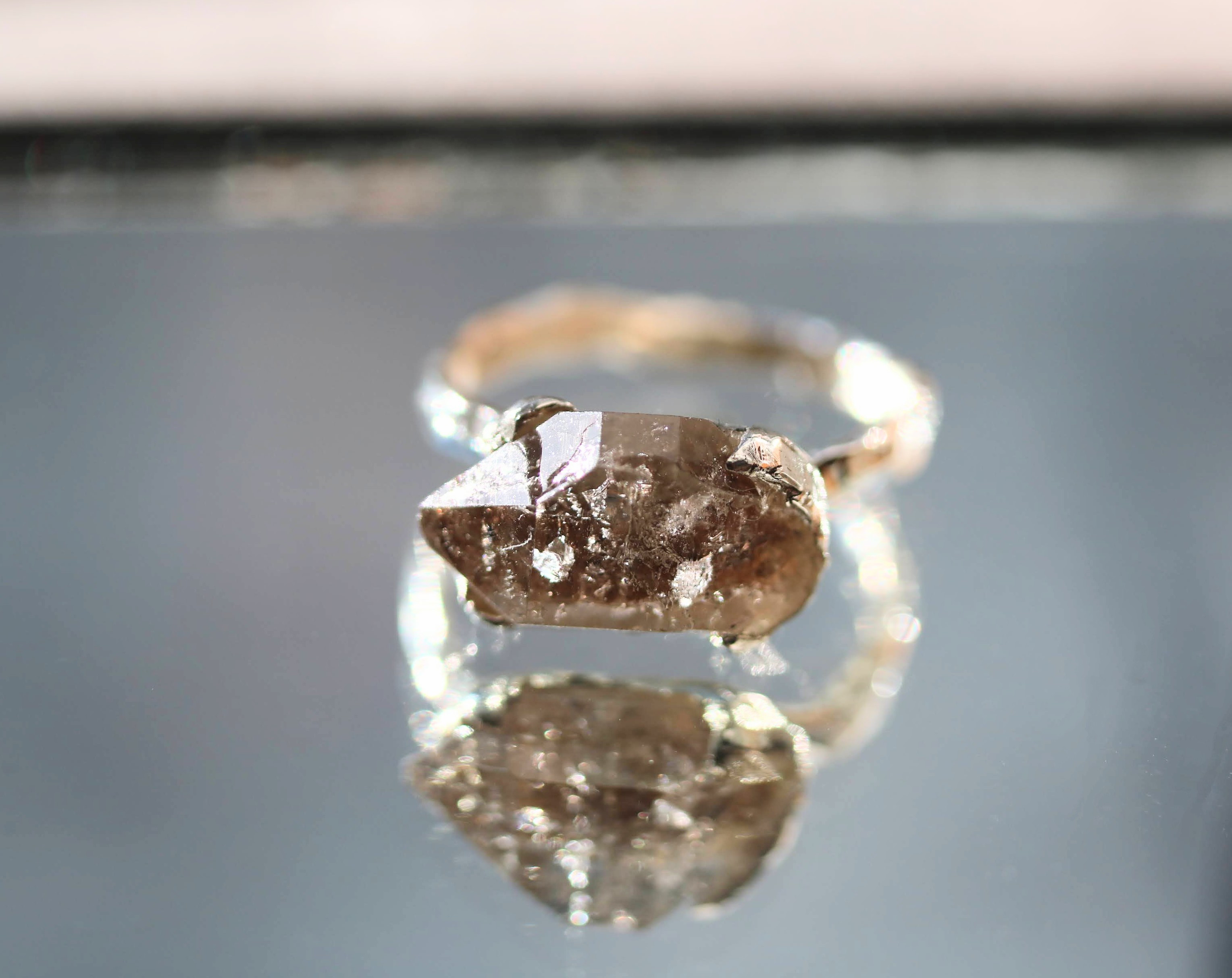 大粒ハーキマーダイアモンド クラウドリング