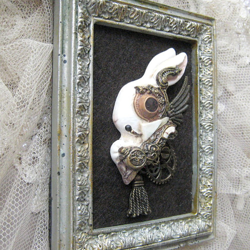 不思議の国の蒸気部屋~ 遅刻ウサギ 立体画額装仕様 不思議の国のアリス