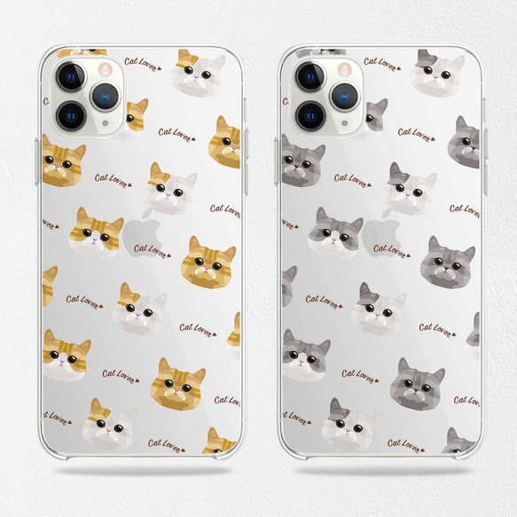 【　ねこ 猫　毛色 白 パターン　】スマホケース クリアソフトケース プレゼント うちの子 iPhone&Android 3枚目の画像