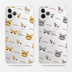 【　ねこ 猫　毛色 キジ パターン　】スマホケース クリアソフトケース プレゼント iPhone&Android 3枚目の画像