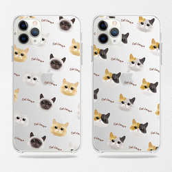 【　ねこ 猫　毛色 キジ パターン　】スマホケース クリアソフトケース プレゼント iPhone&Android 4枚目の画像