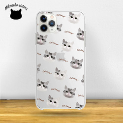 【　ねこ 猫　毛色 サバ パターン　】スマホケース クリアソフトケース プレゼント iPhone&Android 1枚目の画像