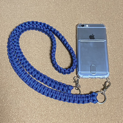 パラコード・スマホショルダーストラップ パラコードで作るウェーブなスマホショルダーストラップ(ホワイト