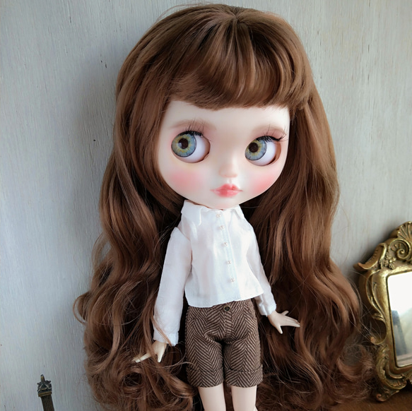 661.※単品※白のシンプルシャツ※ブライスアウトフィット※1/6ドール服 