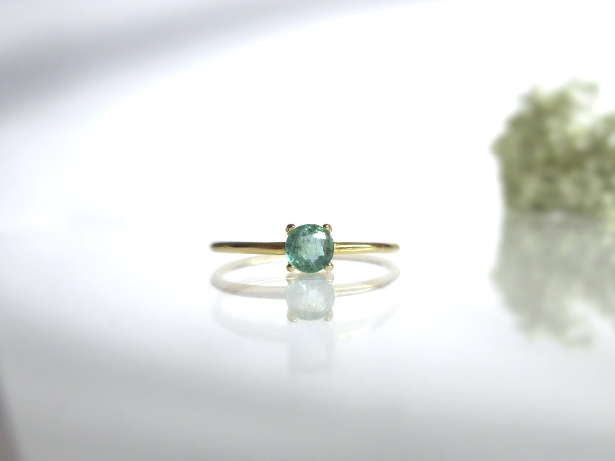 BIZOUX　5月誕生石　エメラルドリング　アン　4号　K18YG　ザ 水*守様