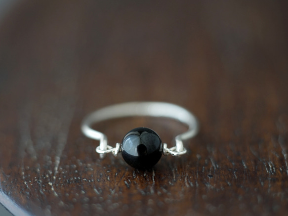再販18】SV925*モリオンの守護リング 天然黒水晶 天然色 スターリング