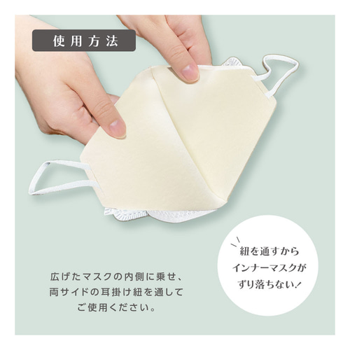 2枚入り】立体不織布用インナーマスク 洗える3D立体 抗菌・吸水速乾