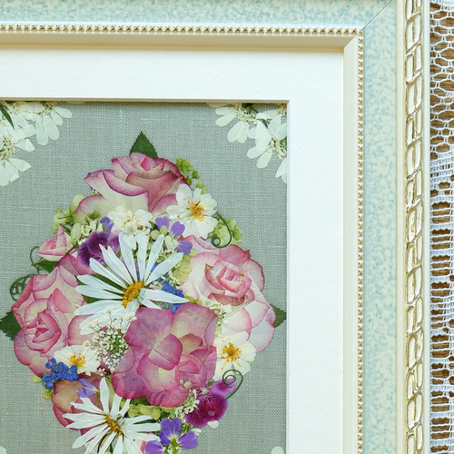 押し花額 押し花アート 母の日フラワー ピンクのバラ 母の日