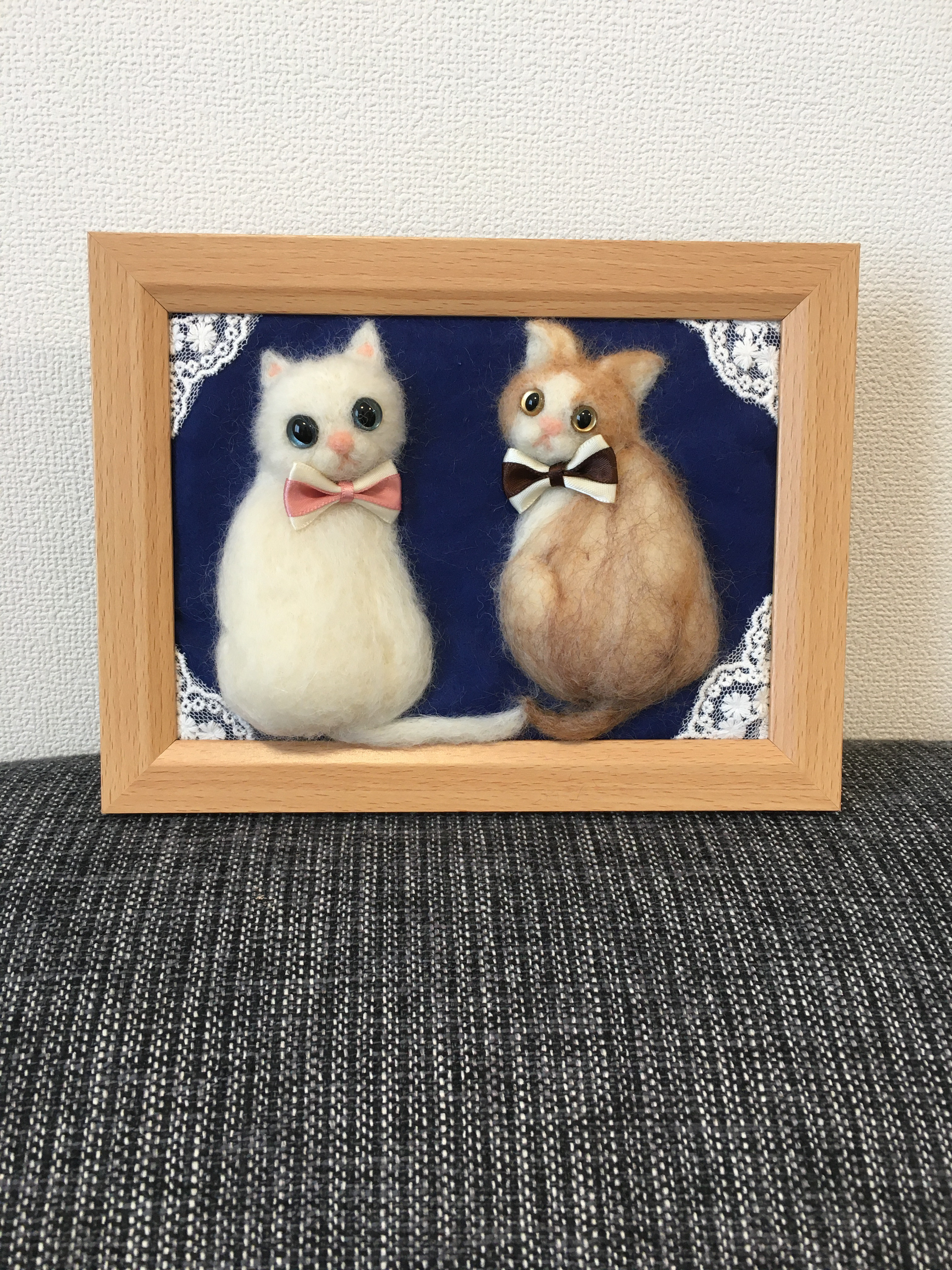 羊毛フェルト　猫　もりりん。様お取り置き分です。
