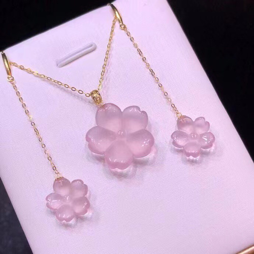 ⭐︎【天然】スターローズクォーツ ペンダントトップ ピアス k18  