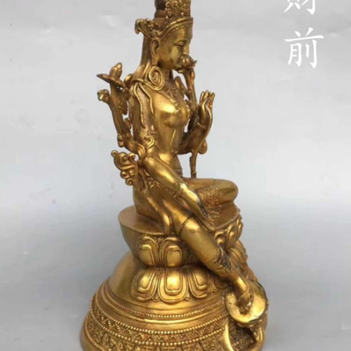 チベット密教法具 ネパール 緑度母 仏像 福運・福徳 仏教美術