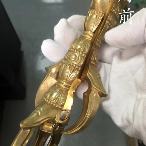 チベット仏教法器 人形杵 五鈷杵 金剛杵 密教法具 真鍮製 vajra 23cm