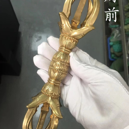 チベット仏教法器 人形杵 五鈷杵 金剛杵 密教法具 真鍮製 vajra チベット仏教法器 人形杵 五鈷杵 金剛杵 密教法具 真鍮製 vajra