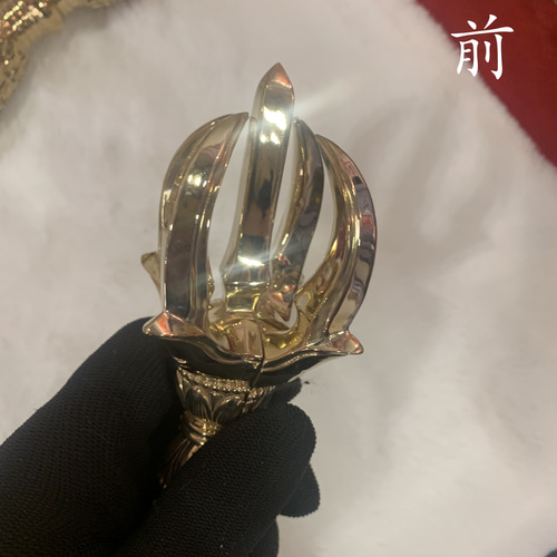 チベット仏教法器 人形杵 五鈷杵 金剛杵 密教法具 真鍮製 vajra