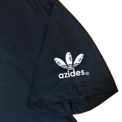 ［azides/袖プリント付き半袖］5ozアジデスTシャツ パロディ おもしろ 面白い プレゼント 4枚目の画像